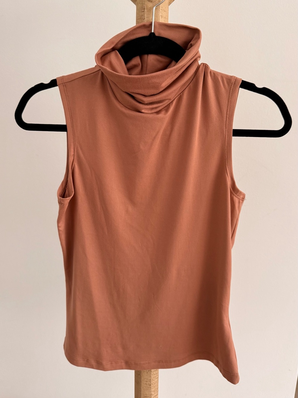 AND NOW THIS Sleeveless Turtleneck Top in Warm Terracotta